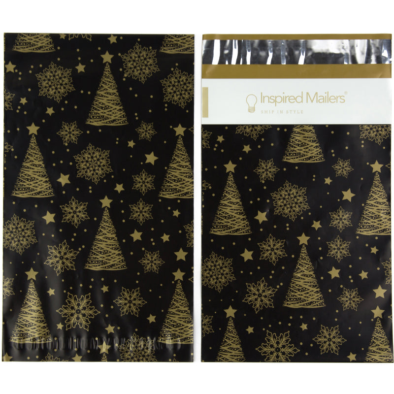 6x9 Variety Pack - Christmas Trees & Snowflakes, Rose Gold Christmas Trees, Gold Snowflake Baubles