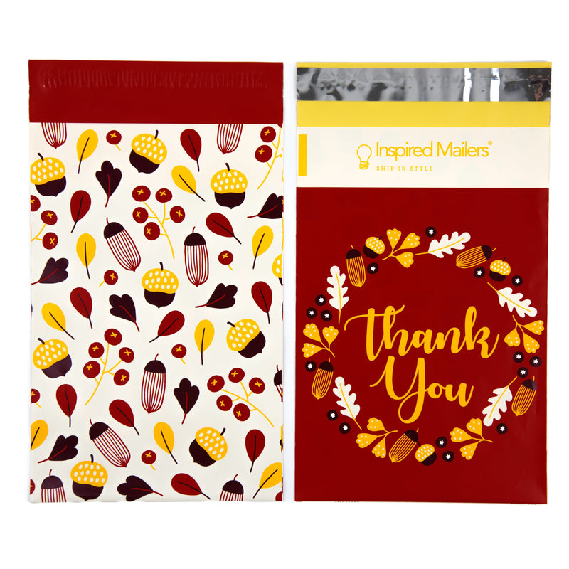 Inspired Mailers Flat Poly Mailers Autumn Thank You - 6x9